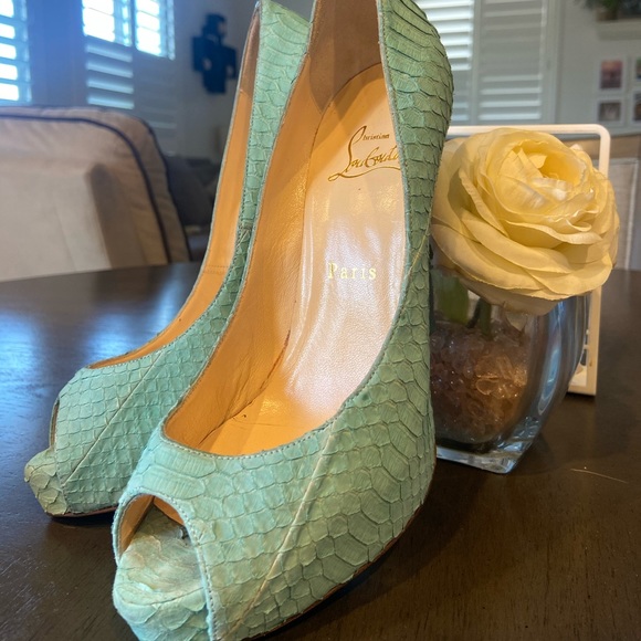 Christian Louboutin Matt Python Blue Turquoise - Picture 2 of 6